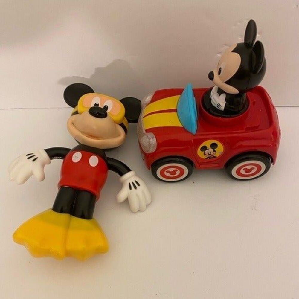 Vintage Mickey Mouse push and go plus flapping Mikey combo